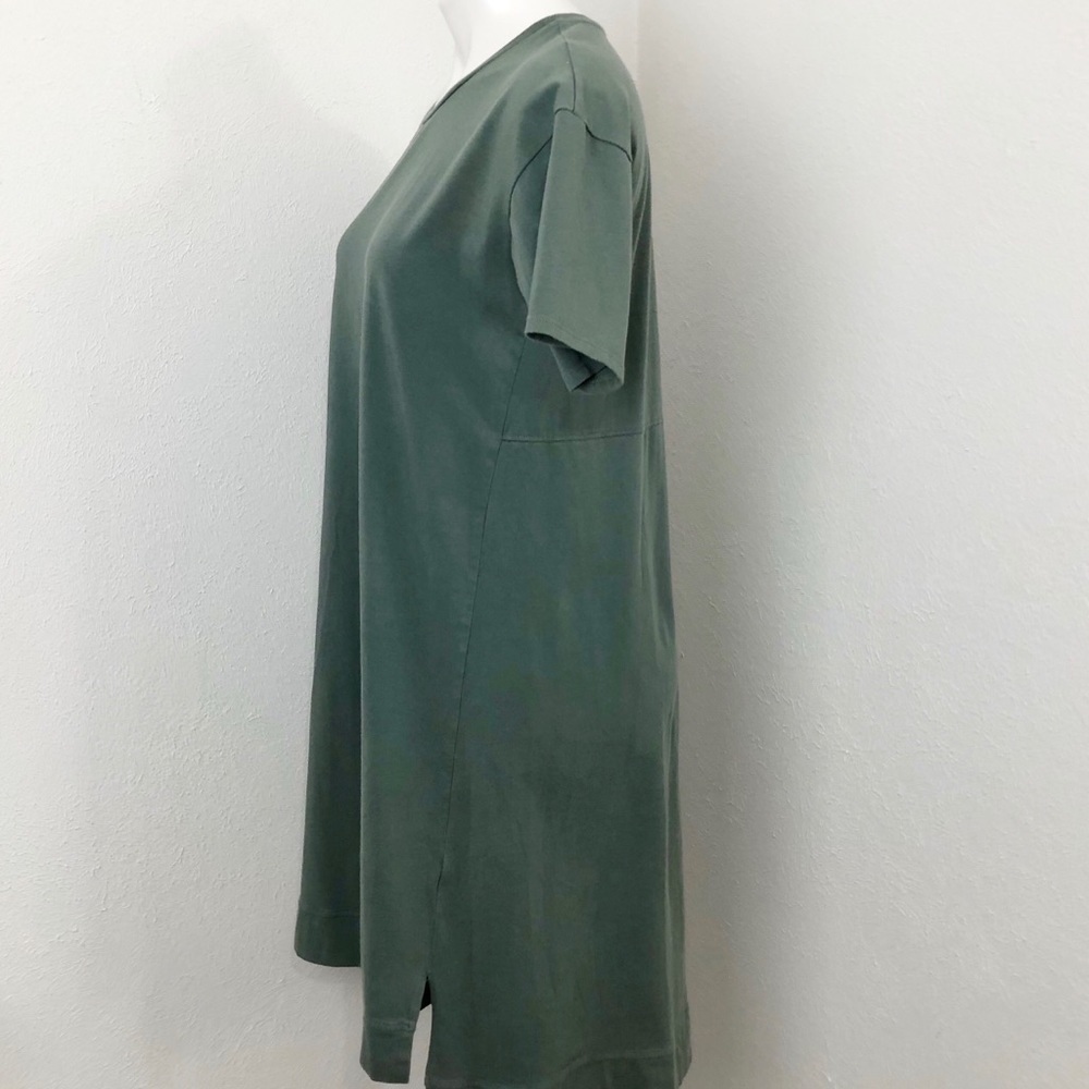 Eileen Fisher Sage Green T Shirt Hi Lo Dress Size S - Picture 3 of 6